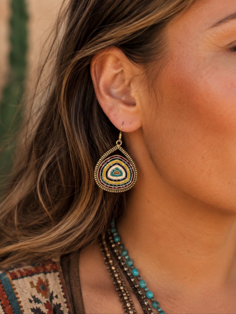 Boho Teardrop Earrings S925 Sterling Silver Gold Plated Hooks Handmade